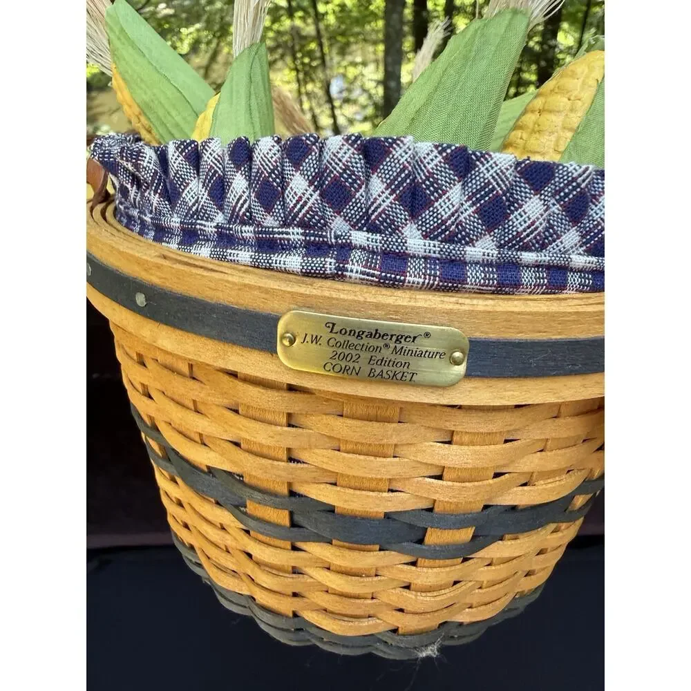 Longaberger JW Collection 2002 Corn Basket Liner Protector & Ears of Corn Mint!